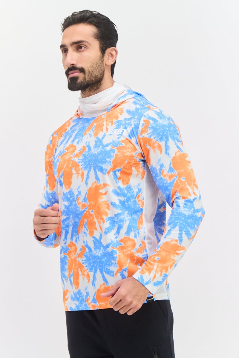 Hurley Men Sportswear Fit  Brand Logo Outdoor Hoodie, Blue  - Image 2