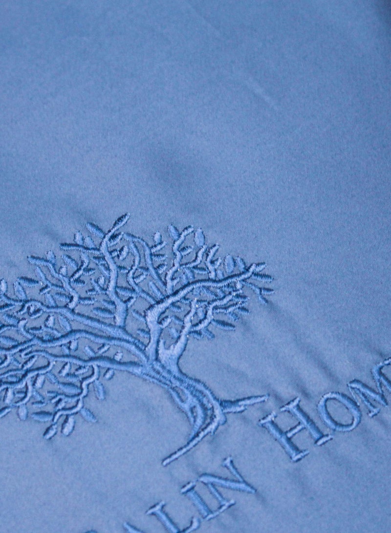 60s Light Luxury Embroidery Royal Blue 200 * 230cm Bed Set of Four Pieces  - Image 4