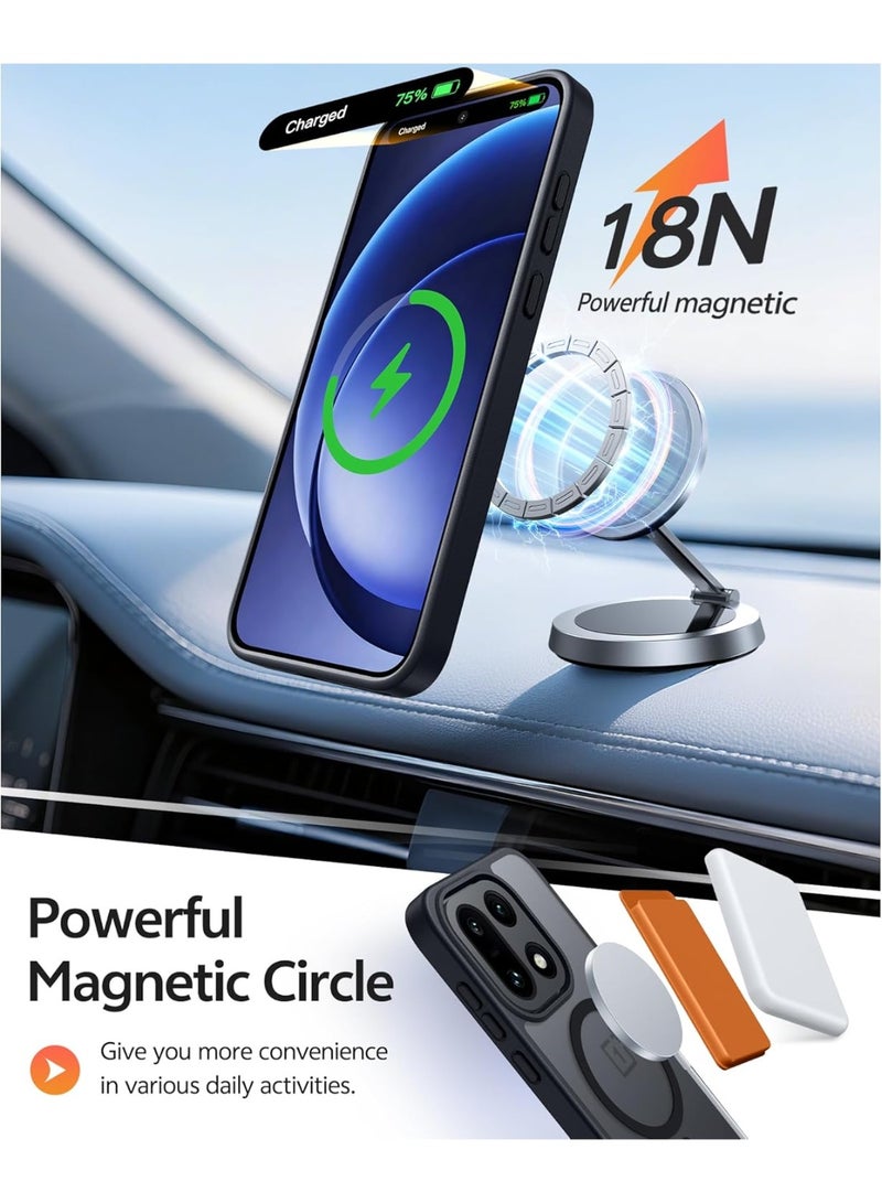 CHEROSIN 2 in 1 for OnePlus 15 5G Case Compatible with Magsafe,Translucent Matte Case with Tempered Glass Screen Protector,Military Grade Shockproof Protective Phone Cover for OnePlus 15 6.78-inch,Black - Image 3