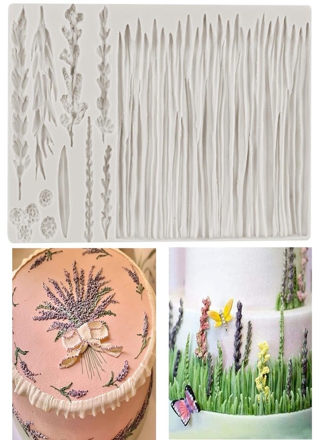MINFEIDMS Lavender Flower Fondant Molds Wheat Leaf Candy Grass Silicone Mold For Cake Decorating Cupcake Topper Chocolate Gum Paste Polymer Clay - Image 1