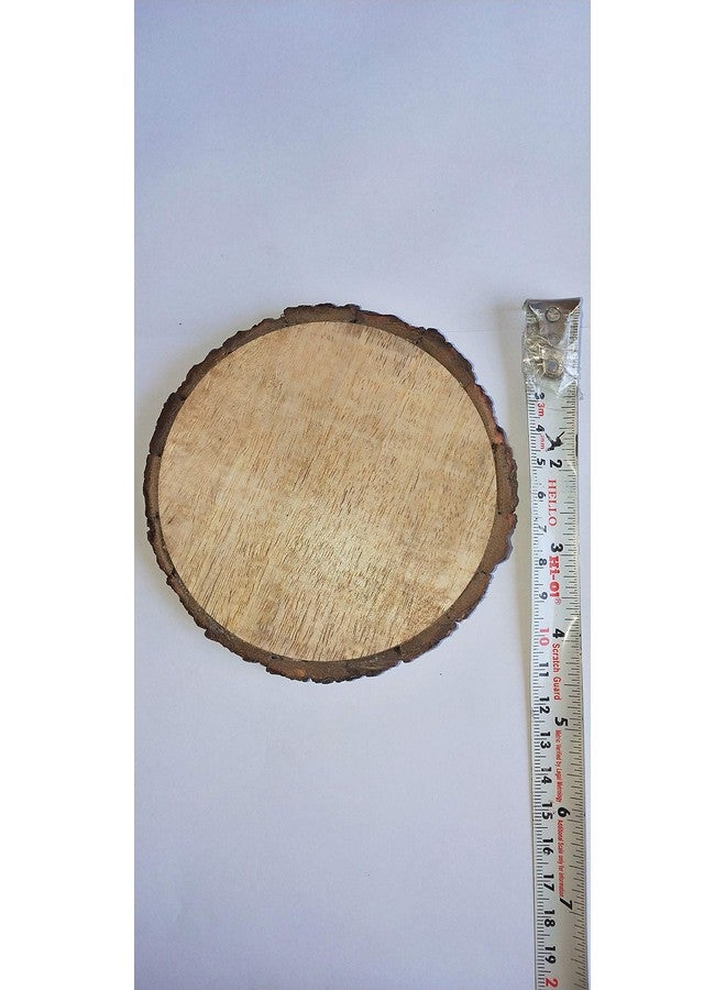 Salvus App SOLUTIONS Salvus App SOLUTIONS Rustic Wooden Log Coaster Set: Natural Bark Cup Slices for Home Décor and Table Protection (Brown_4 Inches)- Set of 4 - Image 4