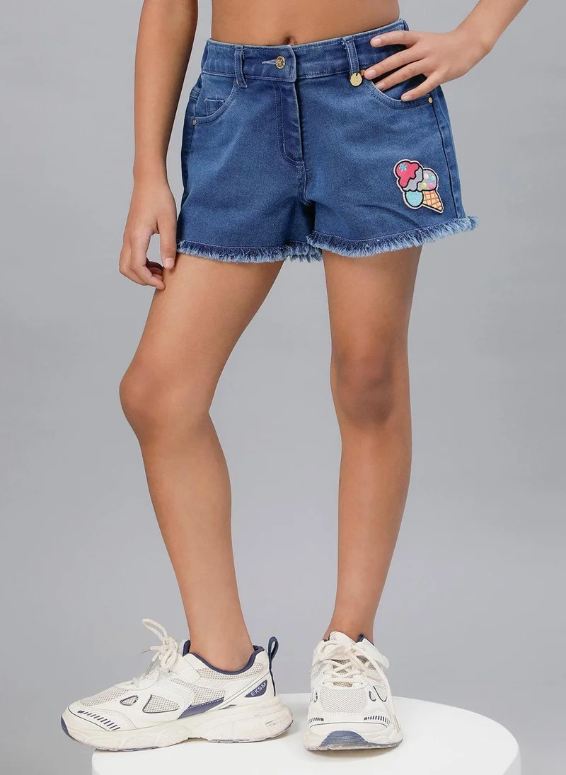 One Friday One Friday Girls Blue Denim Hot Shorts