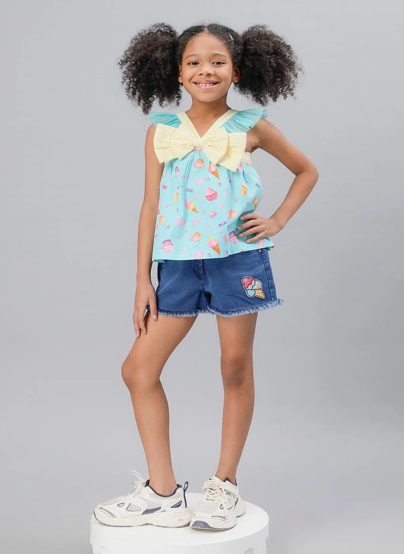One Friday One Friday Girls Blue Denim Hot Shorts