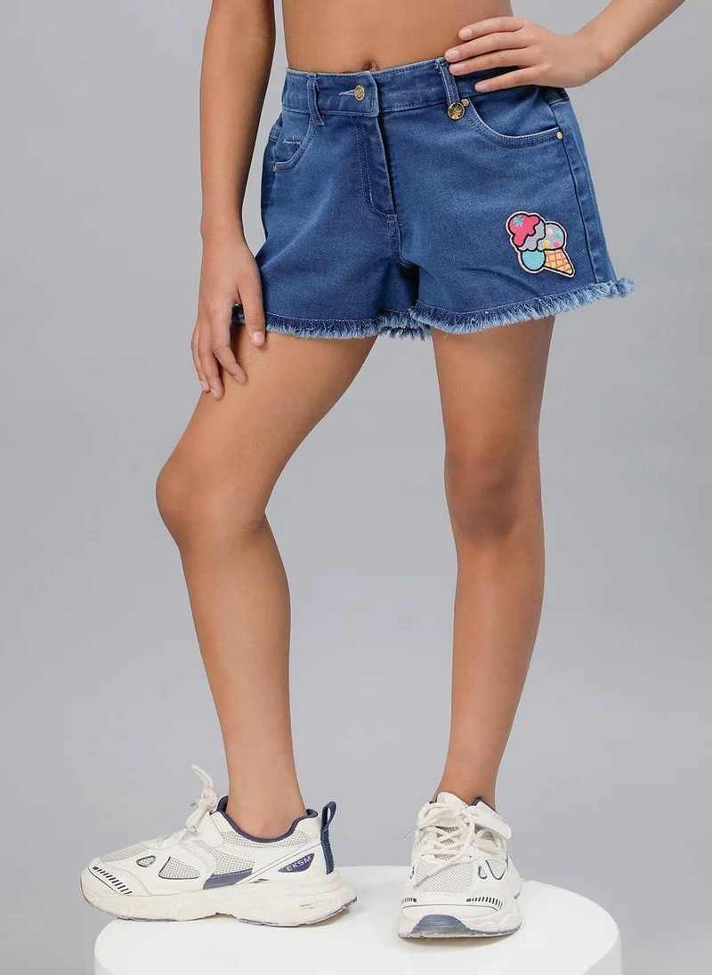 One Friday One Friday Girls Blue Denim Hot Shorts