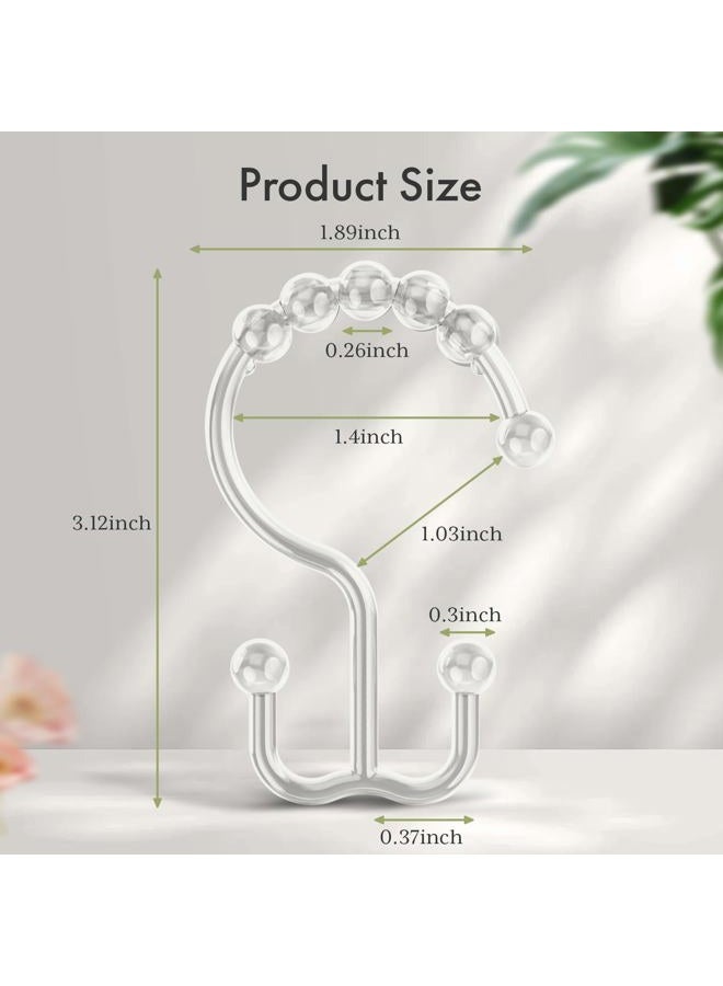 Amazer Plastic Double Shower Curtain Hooks, Set of 12 transparent - Image 2