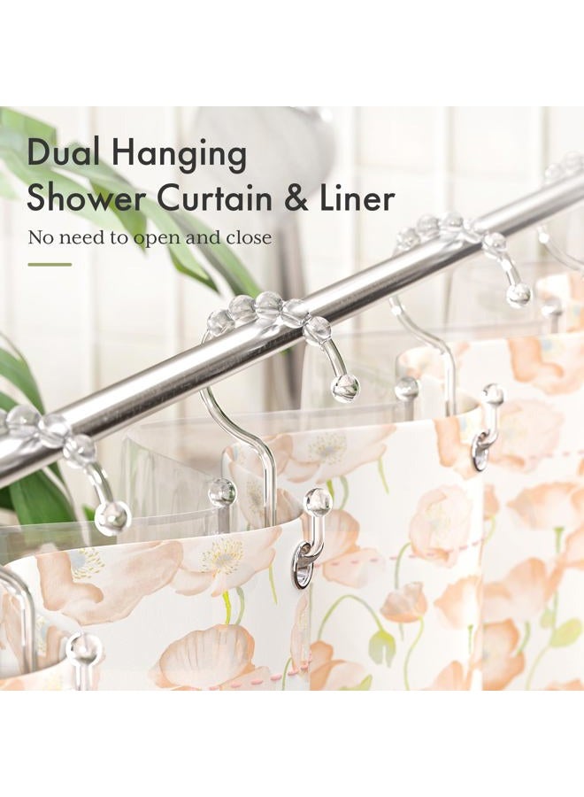 Amazer Plastic Double Shower Curtain Hooks, Set of 12 transparent - Image 4