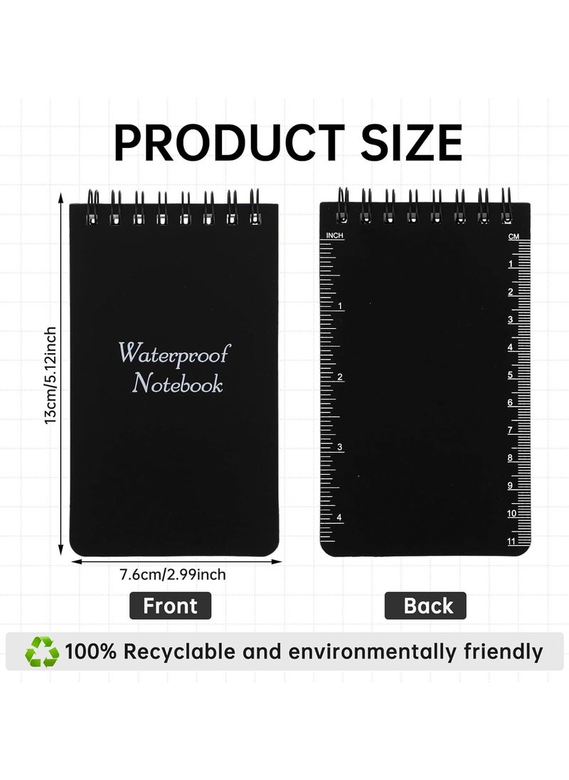 CMGTYYD - 2 Pack Waterproof Notepad Black 3 x 5 Inches Write in the Rain Notebook Black, Stone Paper Notebook Pocket Notepad for Outdoor Activity Recording and Tactical - Image 1