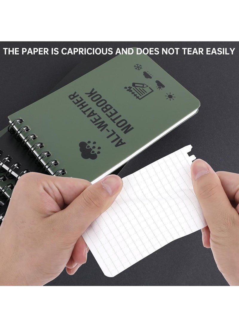 CMGTYYD - 2 Pack Waterproof Notepad Black 3 x 5 Inches Write in the Rain Notebook Black, Stone Paper Notebook Pocket Notepad for Outdoor Activity Recording and Tactical - Image 1