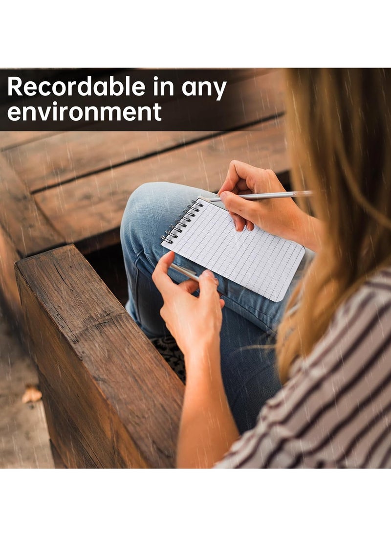 CMGTYYD - 2 Pack Waterproof Notepad Black 3 x 5 Inches Write in the Rain Notebook Black, Stone Paper Notebook Pocket Notepad for Outdoor Activity Recording and Tactical - Image 1