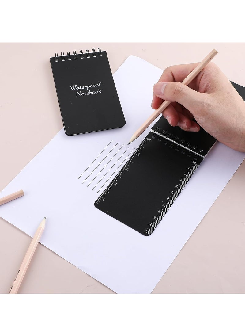 CMGTYYD - 2 Pack Waterproof Notepad Black 3 x 5 Inches Write in the Rain Notebook Black, Stone Paper Notebook Pocket Notepad for Outdoor Activity Recording and Tactical - Image 1