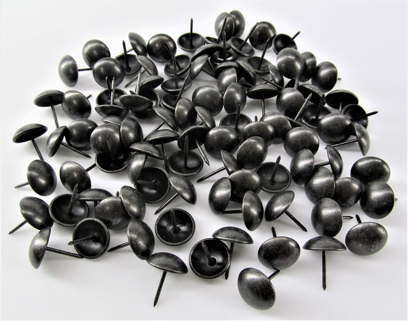ComfortStyle Premium Upholstery Tacks, Nailhead Decorative Trim for Furniture, 5/8" Diameter, 100 Nails (Black Pearl) - Image 1