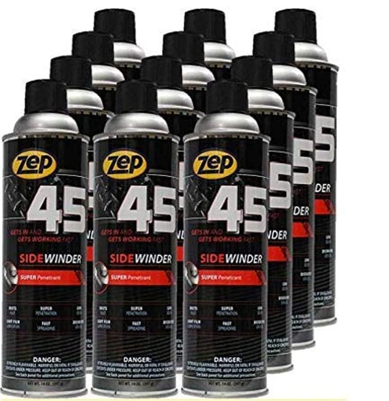 Zep 45 Sidewinder Super Penetrant  14 oz Case of 12  B41801  Penetrating Oil Aerosol Great for Frozen and Corroded Parts Dissolves Grease Busts Rust - Image 1