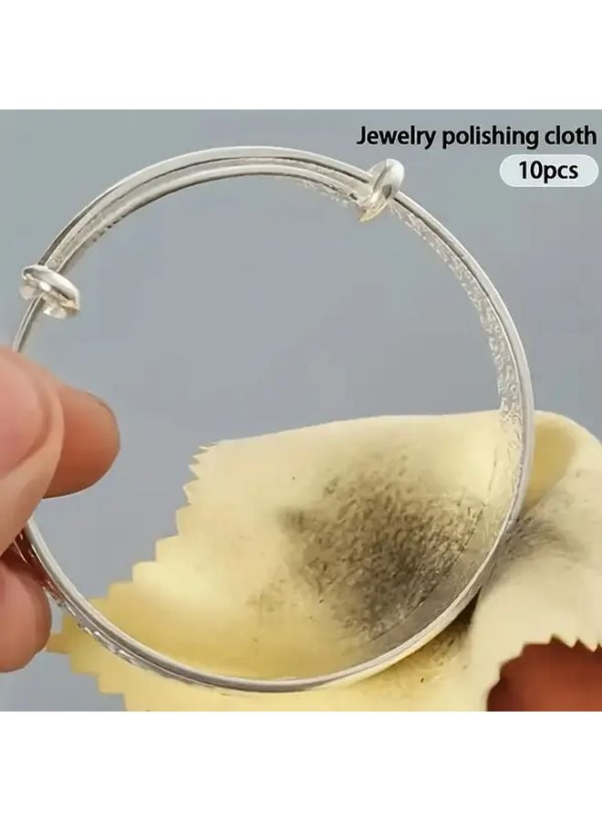 10 قطع من قمصان التلميع الصفراء للمجوهرات والخواتم والقلادات المضادة للأكسدة والتنظيف - Image 5