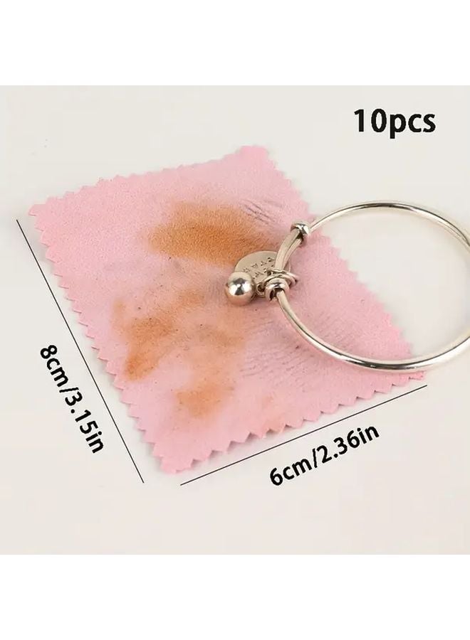 10 قطع من قمصان التلميع الصفراء للمجوهرات والخواتم والقلادات المضادة للأكسدة والتنظيف - Image 4