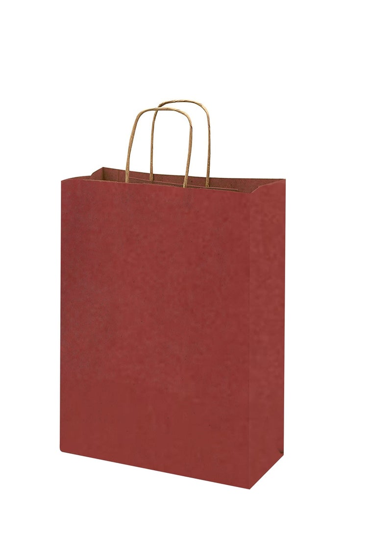 MARKQ أكياس ورق كستنائي بمقابض مقاس 33 × 26 × 12 سم حقائب هدايا كبيرة من كرافت لمستلزمات حفلات أعياد الميلاد وحفلات الزفاف وهدايا التسوق (12 كيس)  - Image 1
