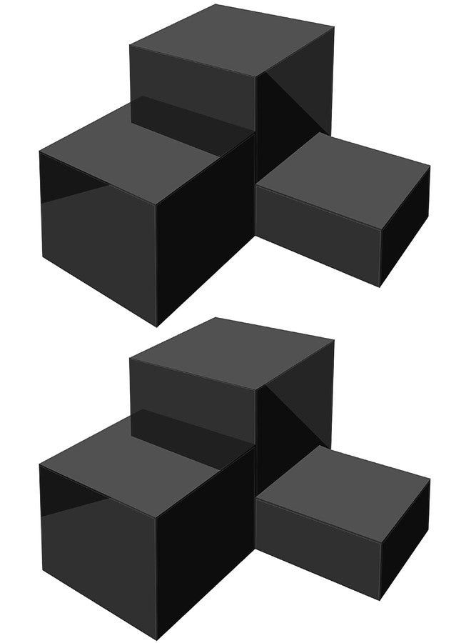 KisSealed 6 Pcs Buffet Risers,Food Risers for Buffet Display,Acrylic Cube Display Nesting Risers,Acrylic Riser Display Stand for Catering Dessert Collectibles Jewelry Figures Show,Black(6",7",8") - Image 1