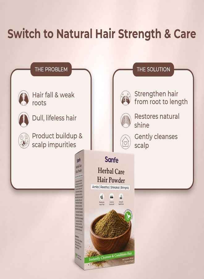 Sanfe Herbal Care Hair Powder | 200gm | Amla Reetha Shikakai Bhringraj | Pack of 4 - Image 3