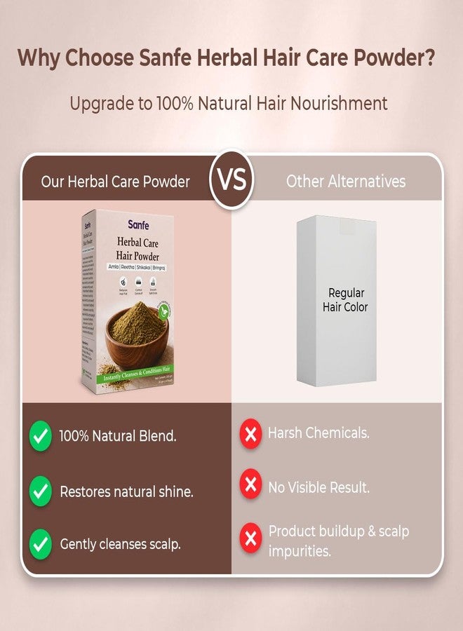 Sanfe Herbal Care Hair Powder | 200gm | Amla Reetha Shikakai Bhringraj | Pack of 4 - Image 4
