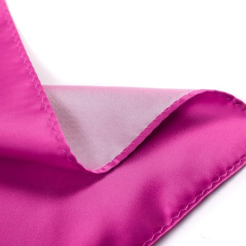 fortunatever Mens Solid Satin Pocket Square(Magenta) - Image 2