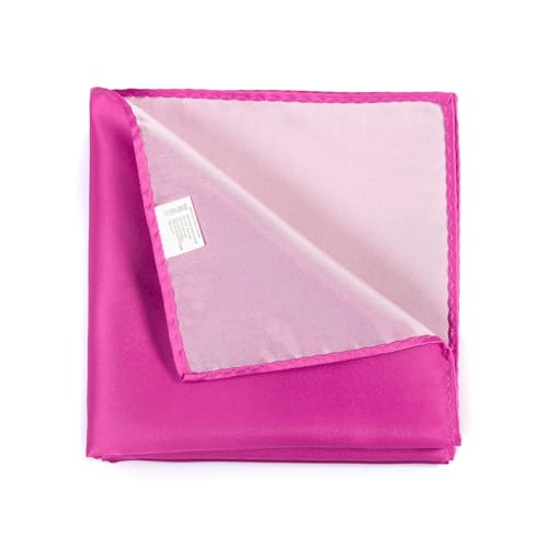 fortunatever Mens Solid Satin Pocket Square(Magenta) - Image 3