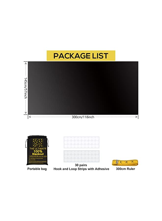 The Bros Portable Blackout Shades (118" x 57") 100% Blackout Material Temporary Blackout Blinds/Curtains for Baby Nursery, Bedroom, Window, Dorm Room, Office or Travel Use - Image 5