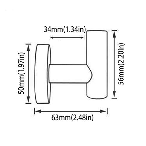SEABEFORE White Towel Hooks Coat Robe Hook for Bath and Kitchen,Bathroom Hardware Accessories, SUS 304 Stainless Steel Wall Hook 2 Count - Image 5
