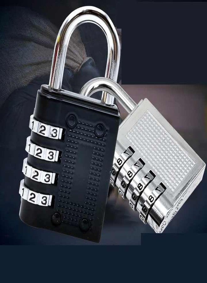 QUIRA 4 Digit Combination Padlock|Keyless Luggage Lock for Bag, Luggage, Sports Bag, Tool Boxes and Lockers (Black) - Image 3