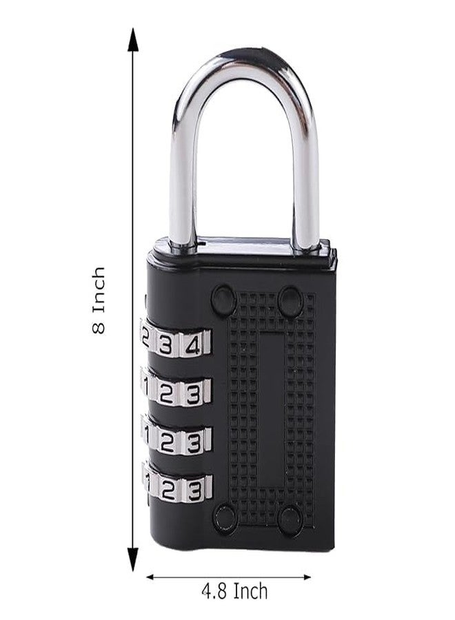 QUIRA 4 Digit Combination Padlock|Keyless Luggage Lock for Bag, Luggage, Sports Bag, Tool Boxes and Lockers (Black) - Image 1