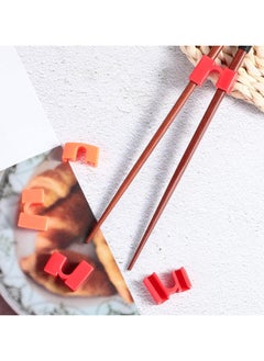 Vitacelli Chopstick Helpers 5 Pieces Reusable Chopstick Helpers Training Chopsticks BPA Free POM Fon-Toxic Non-Slippery for Many Age, Beginner, Trainers or Learner, Left or Right Hand RED  - Image 2