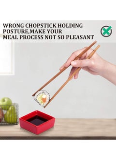 Vitacelli Chopstick Helpers 5 Pieces Reusable Chopstick Helpers Training Chopsticks BPA Free POM Fon-Toxic Non-Slippery for Many Age, Beginner, Trainers or Learner, Left or Right Hand RED  - Image 4
