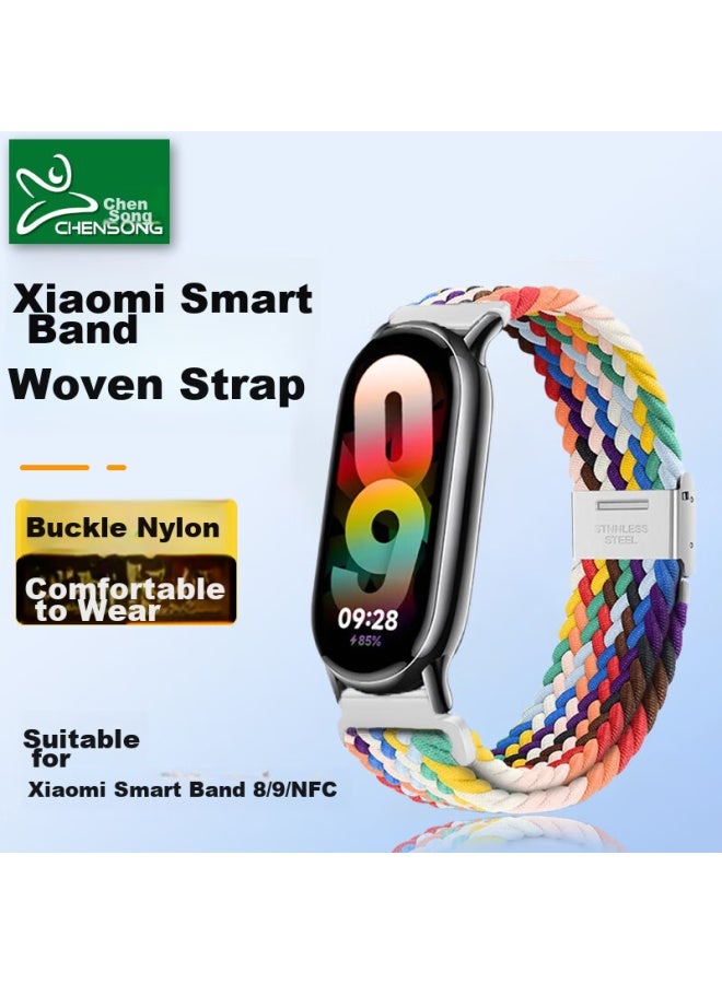 Chensong متوافق حزام نايلون منسوج لـ Xiaomi Band 8/9/nfc، حزام رياضي للرجال والنساء، سوار حلقة دافئ تنفس للخريف والشتاء - Image 1