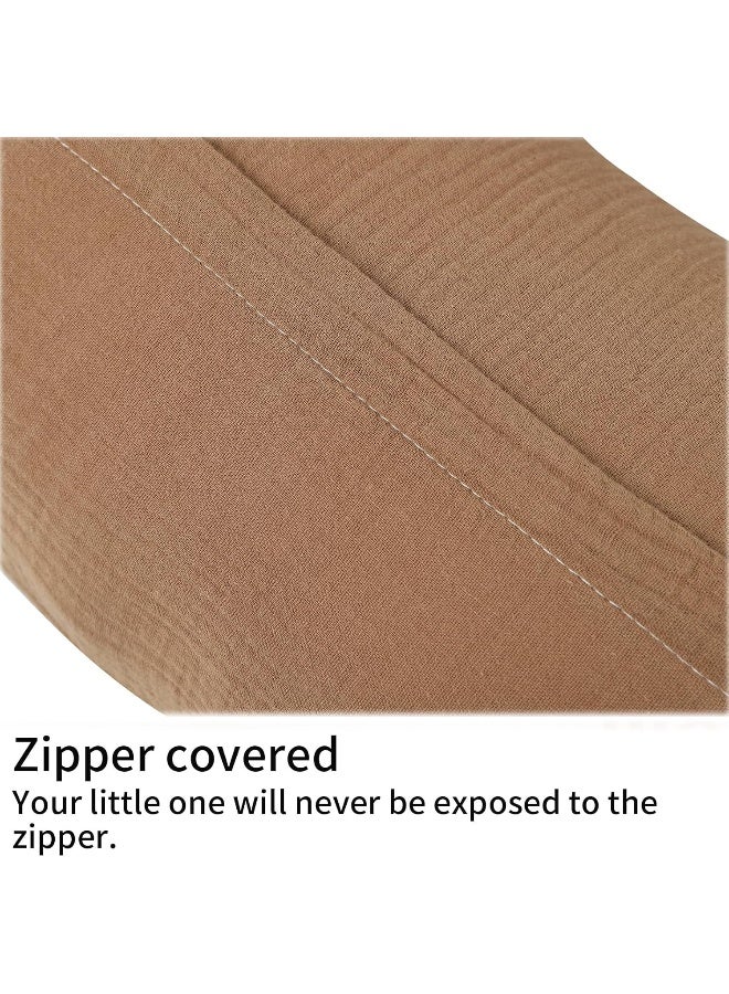 Onacosht Muslin Nursing Pillow Cover Soft 100% Cotton Feeding Pillow Slipcover Fits Standard Infant Nursing Pillow or Positioner for Baby Girl and Boy, Brown - Image 5