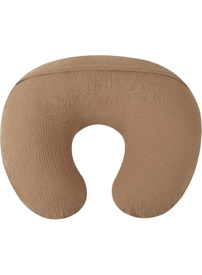 Onacosht Muslin Nursing Pillow Cover Soft 100% Cotton Feeding Pillow Slipcover Fits Standard Infant Nursing Pillow or Positioner for Baby Girl and Boy, Brown - Image 3