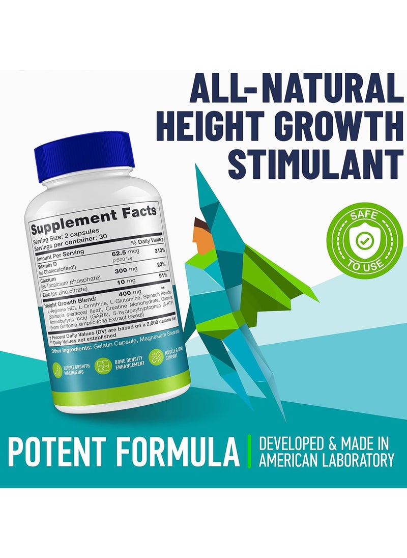 locred Height Growth Maximizer - Reach Natural Height - Promote Bone Growth， Grow Taller Supplement for Adults & Kids - Height Increase Pills -Maximum Height Growth Formula to Get Taller，Extend Legs Bones  - Image 2