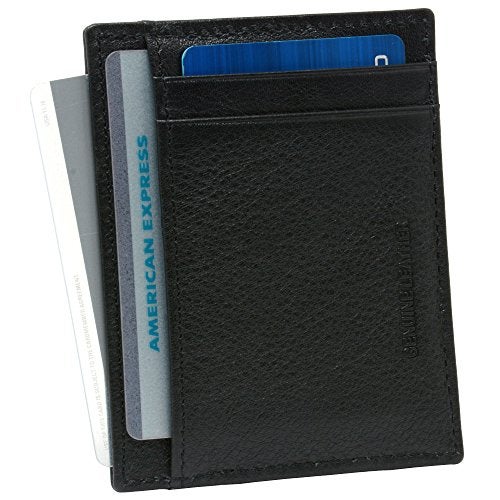 Alpine Swiss Double Diamond Mens RFID Money Clip Front Pocket Wallet Black - Image 2