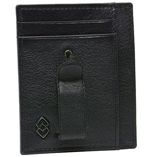 Alpine Swiss Double Diamond Mens RFID Money Clip Front Pocket Wallet Black - Image 4