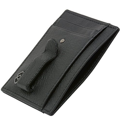 Alpine Swiss Double Diamond Mens RFID Money Clip Front Pocket Wallet Black - Image 3