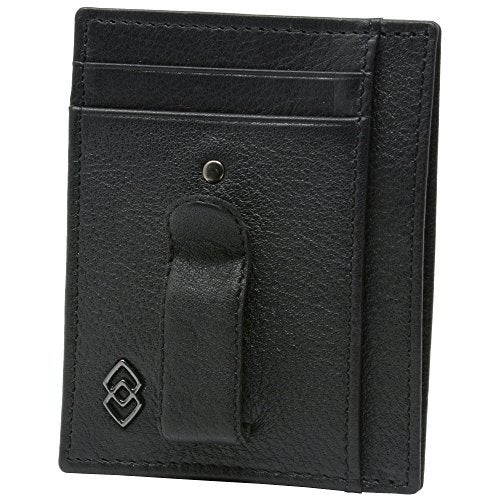 Alpine Swiss Double Diamond Mens RFID Money Clip Front Pocket Wallet Black - Image 5