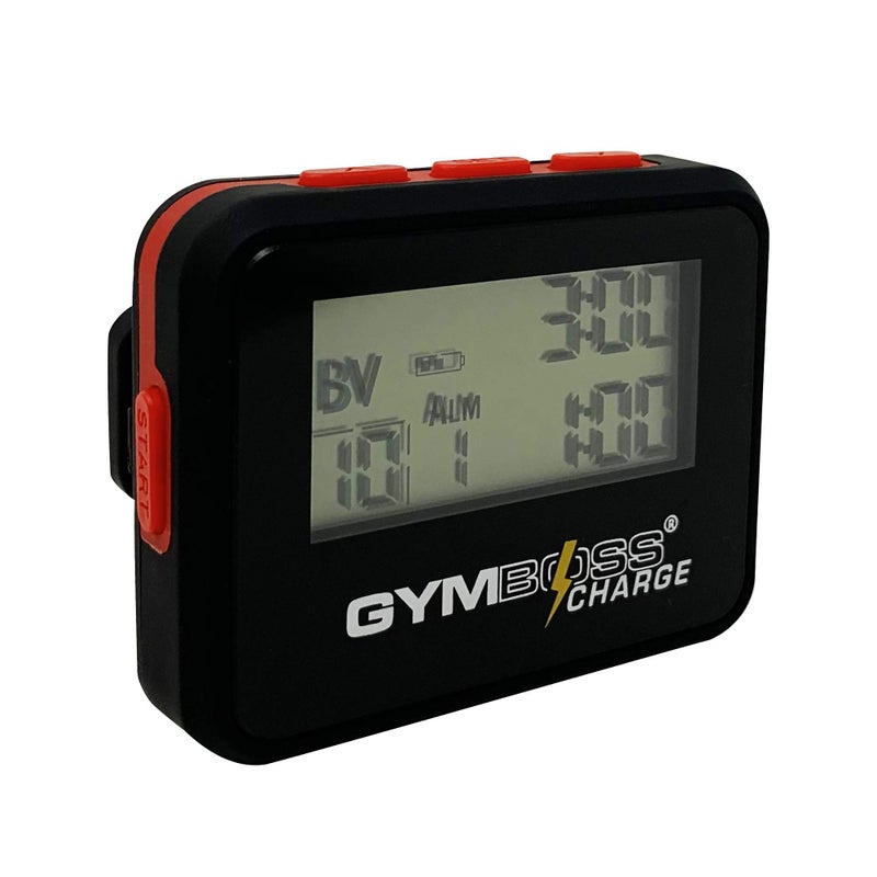 Gymboss مؤقت فترات جيمبوس شارج وساعة توقيت وسوار ساعة - حزمة (أسود/أحمر) - Image 4