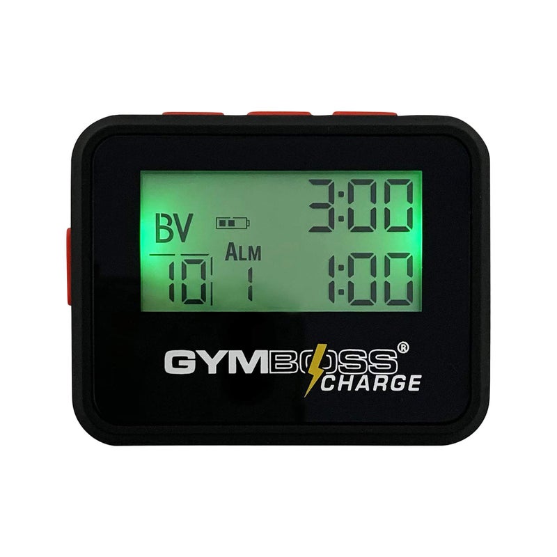 Gymboss مؤقت فترات جيمبوس شارج وساعة توقيت وسوار ساعة - حزمة (أسود/أحمر) - Image 2
