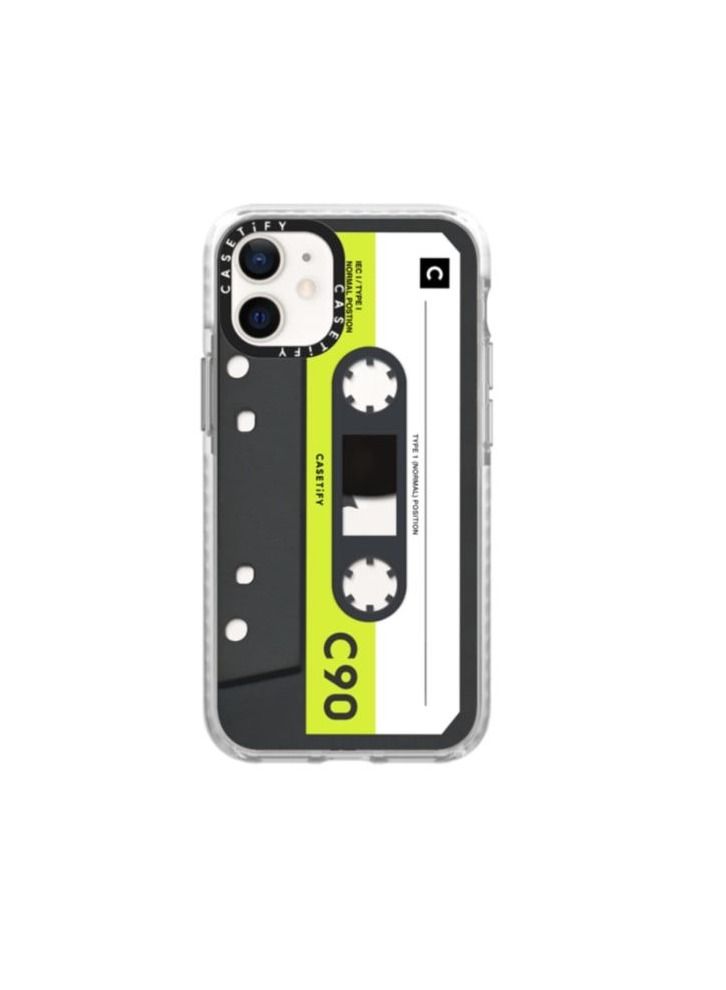 CASETIFY iPhone 12 Mini - Mixtape Cassette Collection Impact Case - Neon - Image 1