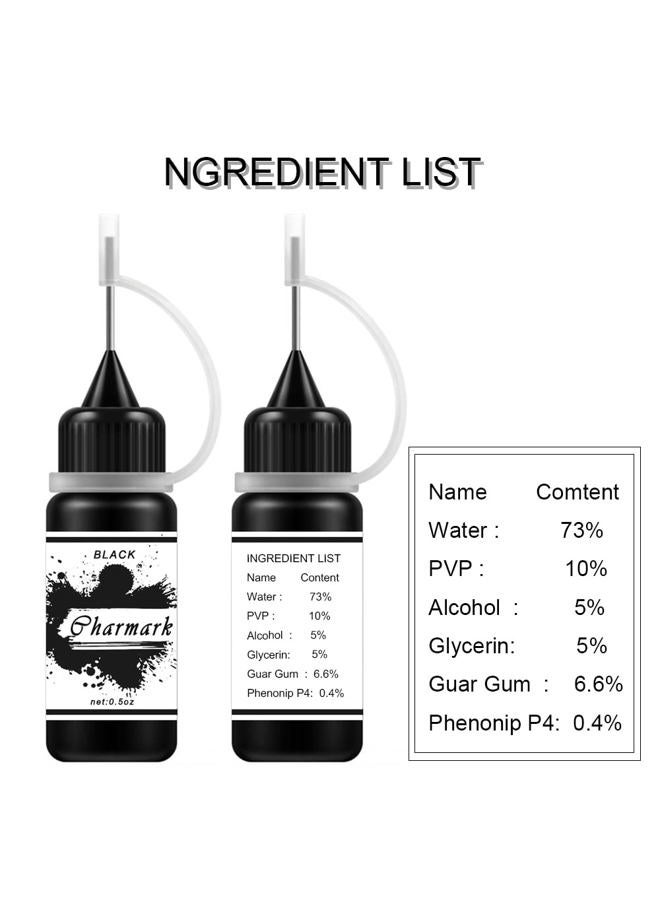 Charmark Fake Freckles Temporary Painting Kit 84 Pcs Stickers Stencils Full Kit 3 Bottles (Black*3) - Image 5