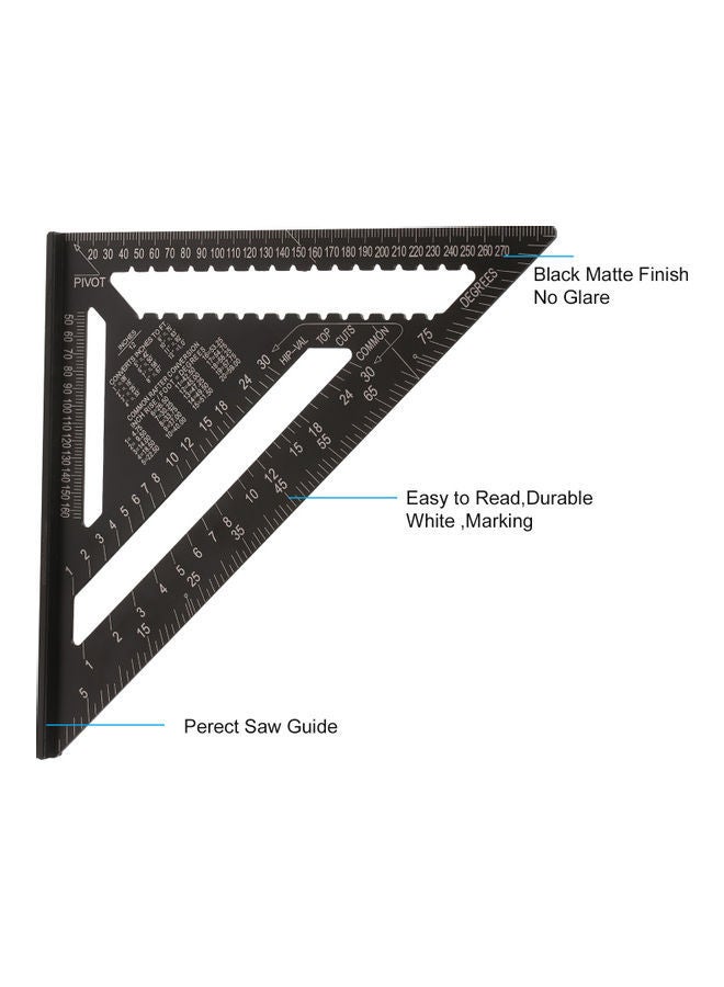 NIBEMINENT Metric Triangle Ruler Black 18.5x2.3x18.5cm  - Image 5