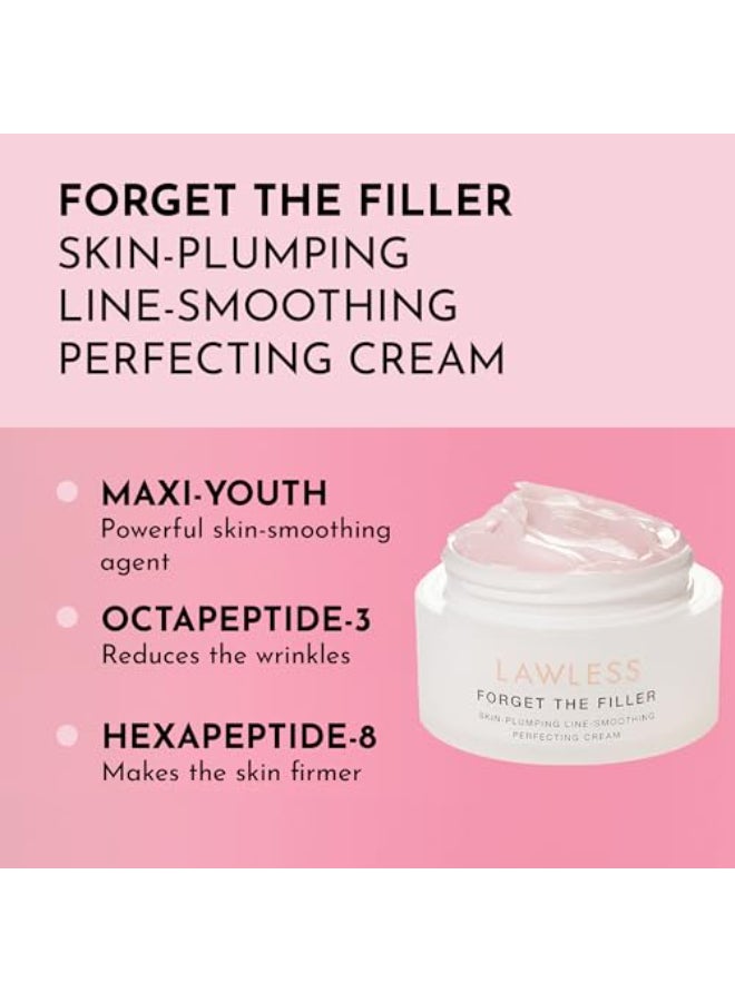 Lawless Forget the Filler SkinPlumping LineSmoothing Perfecting Cream Premium NonAcne Moisturizer Designed to Prime Plump Smooth and Tighten Skin for a Youthful Hydrating Look 17 oz - Image 3