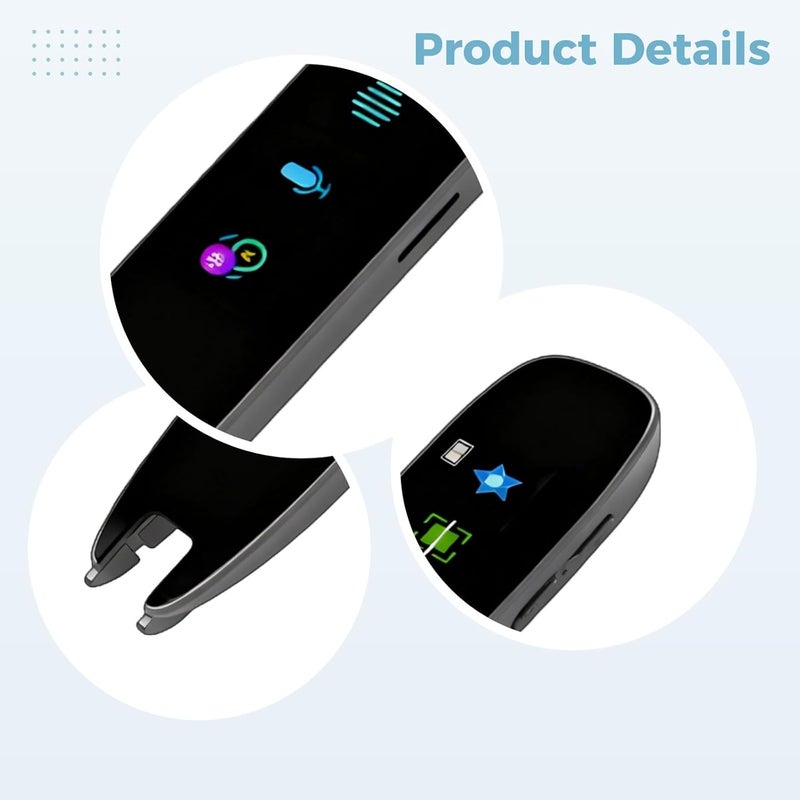 3.38 in Screen Translator Pen, 112 Languages Instant Voice & Scan Translation, Offline Reading Pen, Gray - Image 5