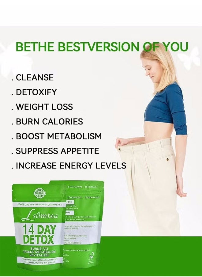 Wins Town 14-Day Organic Weight Loss Tea: Promotes Fat Digestion and Absorption, Aids Bowel Movement, Supports Stomach Health, Helps Digestion, Reduces Accumulation of Abdominal Fat  - Image 2