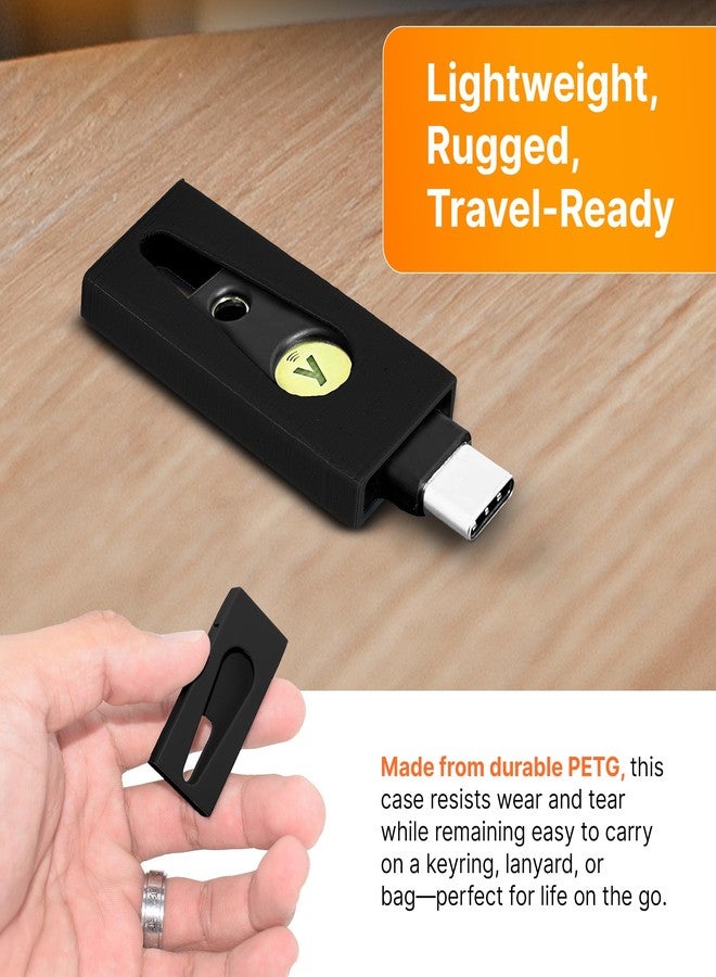 splash n color واقي SplashNColor للمصادقة الثنائية متوافق مع مفاتيح الأمان Yubikey 5C و 5C NFC USB-C - حافظة أنيقة رفيعة لحماية معززة - أسود - Image 3