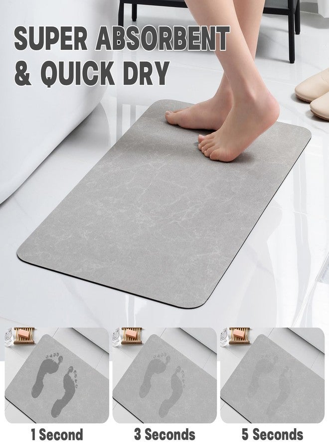 YIHOUSE طقم سجاد حمام من قطعتين من YIHOUSE، لون رمادي فاتح، سجاد حمام رقيق، مانع للانزلاق، سريع الجفاف، سجاد حمام مطاطي ماص للماء لأرضية الحمام والدش. - Image 5