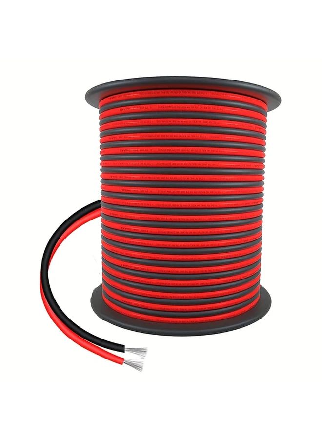 2 Pin 66ft 20m Extension Cable 22AWG 20AWG Stranded Tinned Copper Wire For LED Lighting Red PVC 110V 240V Hard Wired No Battery Needed LED Lighting Cable Durable Wire Construction - Image 1