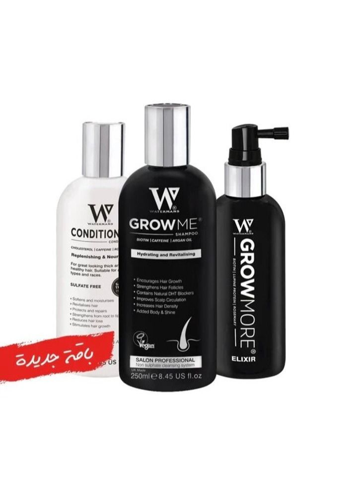 واترمانز مجموعة تكثيف وانبات الشعر (شامبو + بلسم + سيروم) - Image 1
